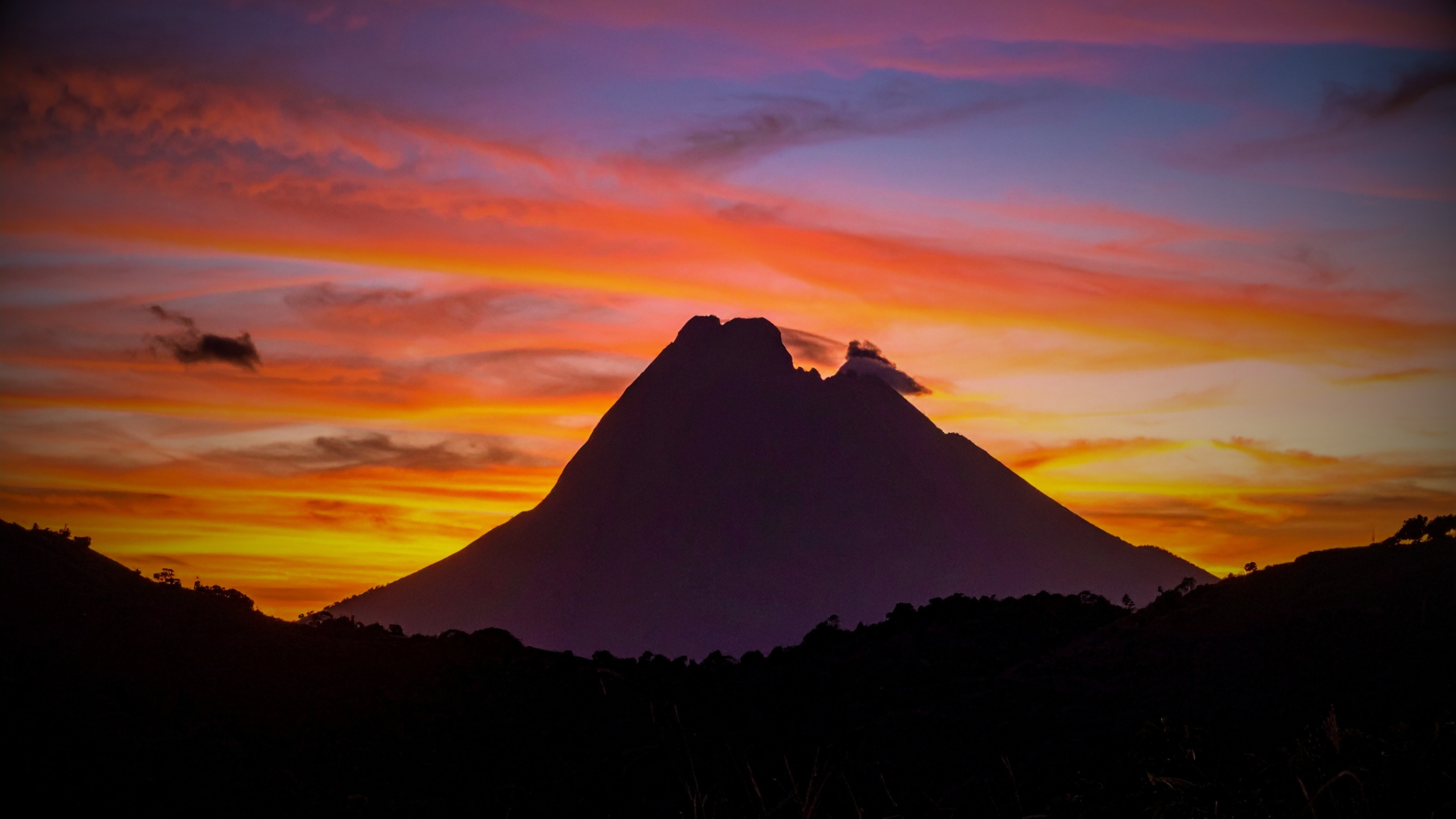 Mount Merapi above the landscape of Central Java