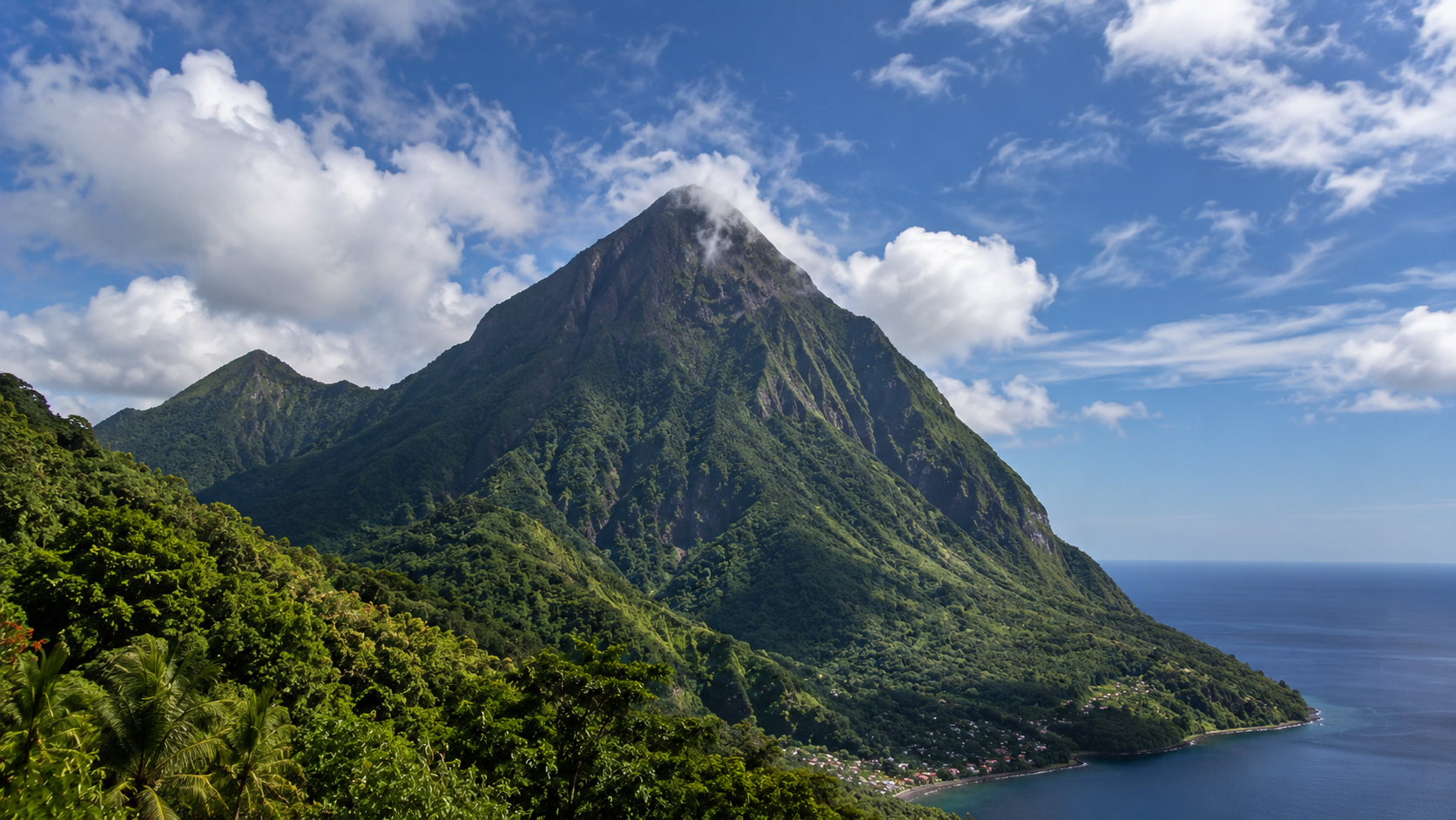 Piton de la Fournaise rising above the landscape of La Réunion